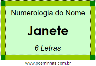 Numerologia do Nome Janete
