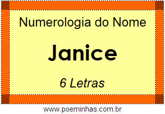 Numerologia do Nome Janice