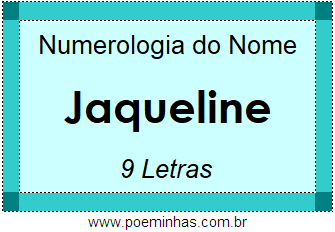 Numerologia do Nome Jaqueline