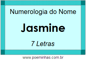 Numerologia do Nome Jasmine