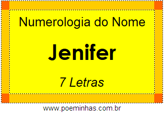 Numerologia do Nome Jenifer