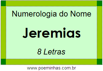 Numerologia do Nome Jeremias