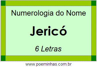 Numerologia do Nome Jericó