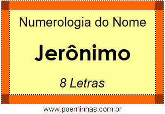 Numerologia do Nome Jerônimo