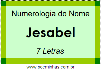 Numerologia do Nome Jesabel