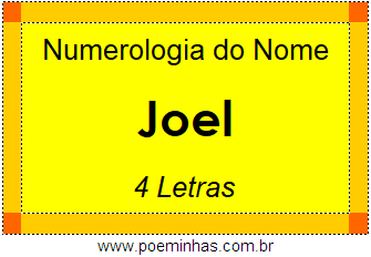 Numerologia do Nome Joel