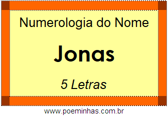 Numerologia do Nome Jonas