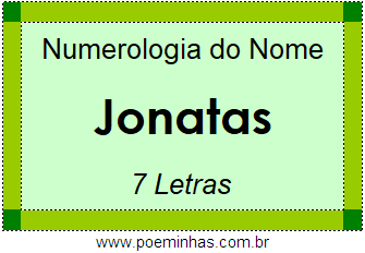 Numerologia do Nome Jonatas