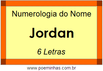 Numerologia do Nome Jordan