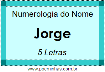 Numerologia do Nome Jorge