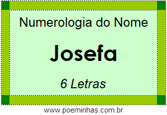 Numerologia do Nome Josefa