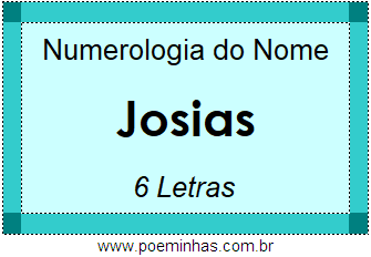 Numerologia do Nome Josias