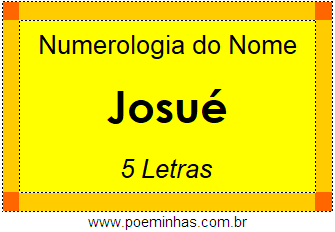 Numerologia do Nome Josué