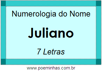 Numerologia do Nome Juliano
