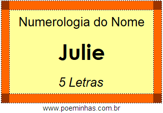 Numerologia do Nome Julie