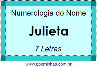 Numerologia do Nome Julieta