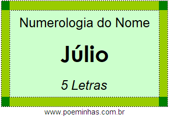 Numerologia do Nome Júlio