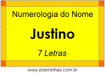 Numerologia do Nome Justino