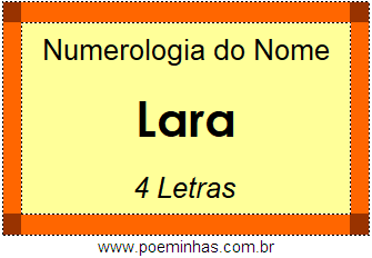 Numerologia do Nome Lara