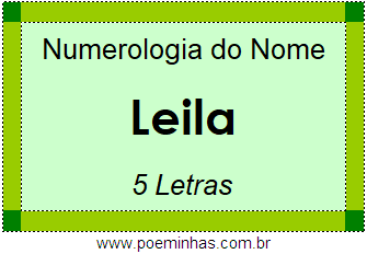 Numerologia do Nome Leila