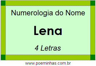 Numerologia do Nome Lena