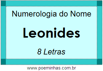 Numerologia do Nome Leonides