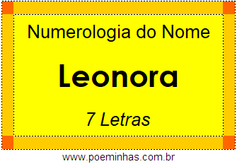 Numerologia do Nome Leonora