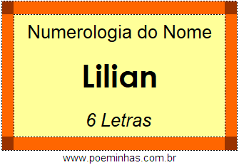Numerologia do Nome Lilian