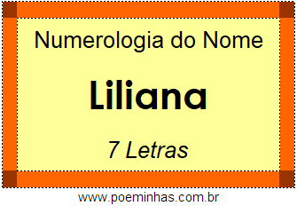 Numerologia do Nome Liliana
