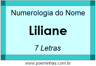 Numerologia do Nome Liliane