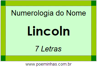 Numerologia do Nome Lincoln