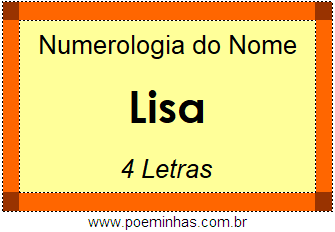 Numerologia do Nome Lisa