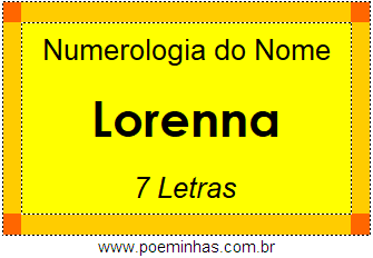 Numerologia do Nome Lorenna