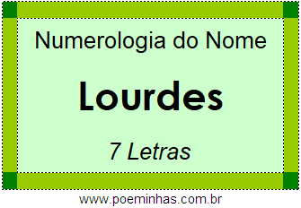 Numerologia do Nome Lourdes