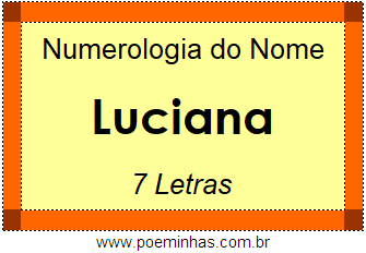 Numerologia do Nome Luciana
