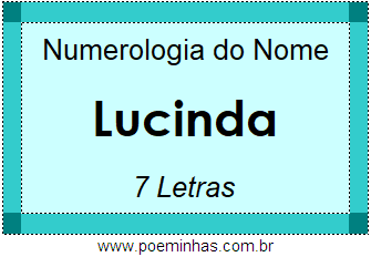 Numerologia do Nome Lucinda