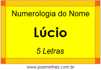 Numerologia do Nome Lúcio