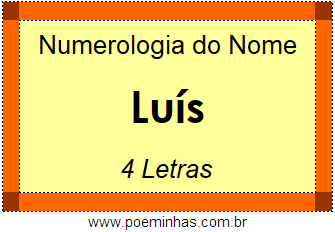 Numerologia do Nome Luís