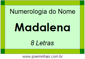 Numerologia do Nome Madalena