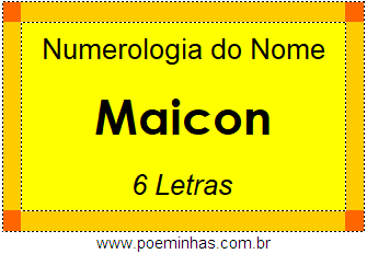Numerologia do Nome Maicon