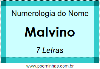 Numerologia do Nome Malvino