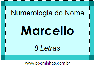 Numerologia do Nome Marcello