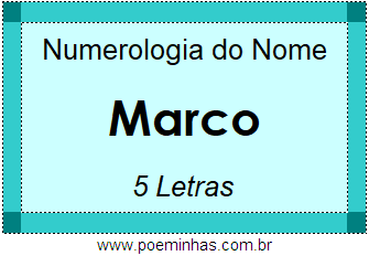 Numerologia do Nome Marco