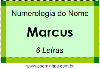 Numerologia do Nome Marcus