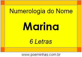 Numerologia do Nome Marina