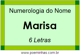 Numerologia do Nome Marisa