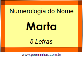 Numerologia do Nome Marta