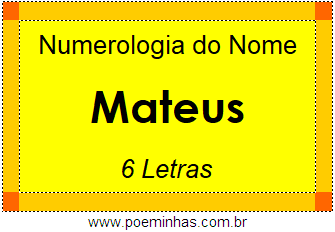 Numerologia do Nome Mateus