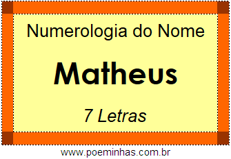Numerologia do Nome Matheus