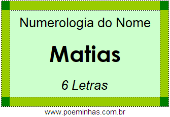 Numerologia do Nome Matias